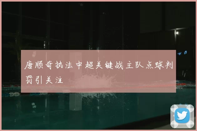 唐顺奇执法中超关键战主队点球判罚引关注